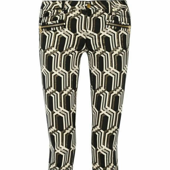 GENETIC DENIM New Jeans Jacquard Metallic Skinny Women's Size 26 $500 - Picture 7 of 9